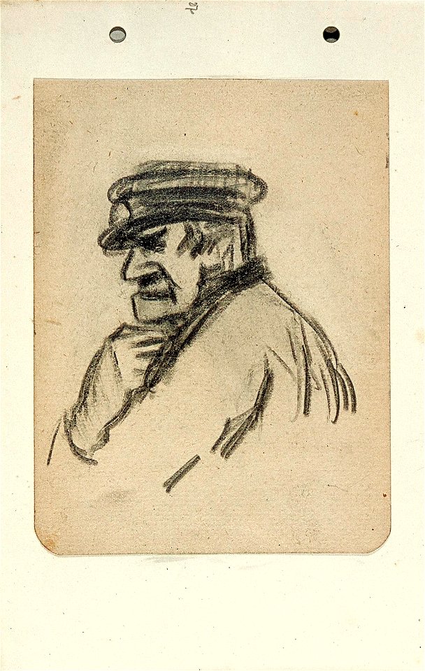 Sketchbook 40, A Man with His Hand on His Chin by Theo van Doesburg Joods Historisch Museum MB00790