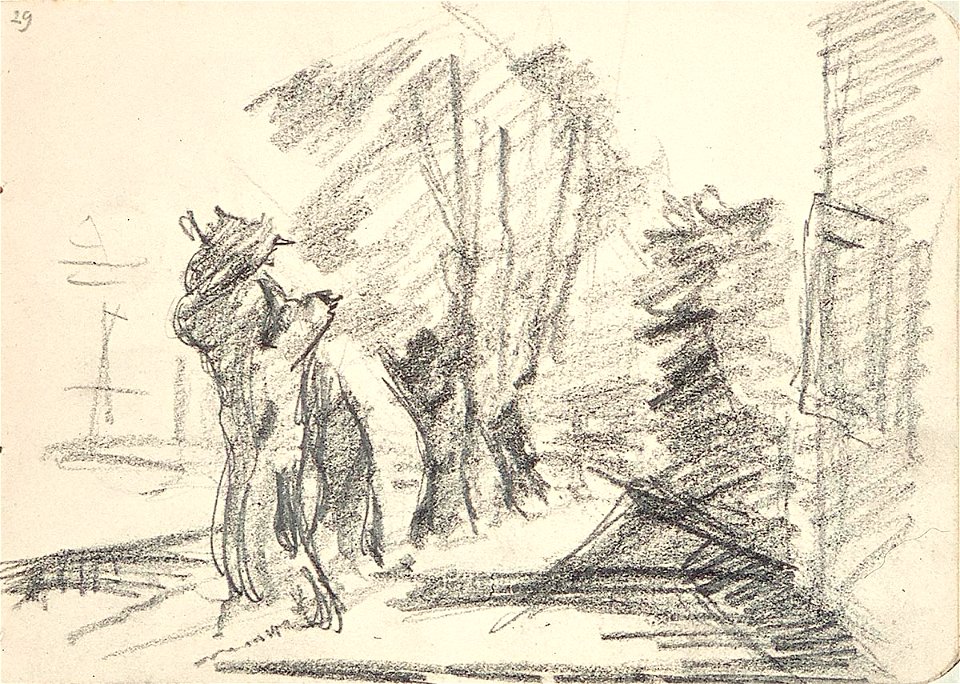 Sketchbook 24, Road with Pollard Willows and a House by Theo van Doesburg Centraal Museum AB4128-AC