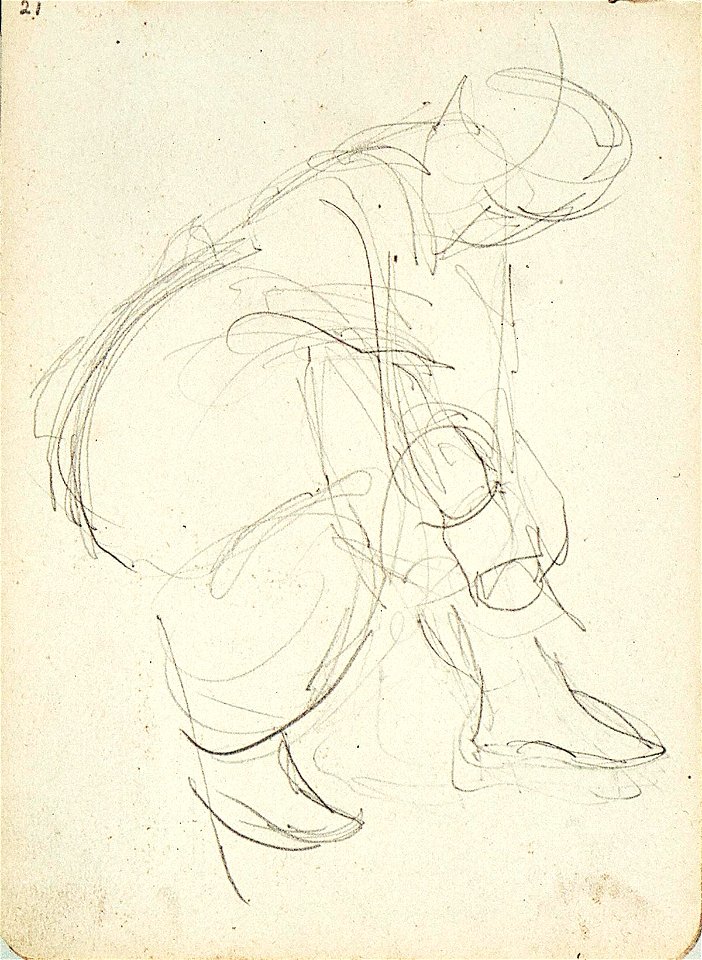 Sketchbook 18, A Woman Pulling up a Stocking by Theo van Doesburg Centraal Museum AB4138-W