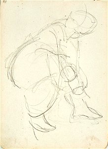 Sketchbook 18, A Woman Pulling up a Stocking by Theo van Doesburg Centraal Museum AB4138-W