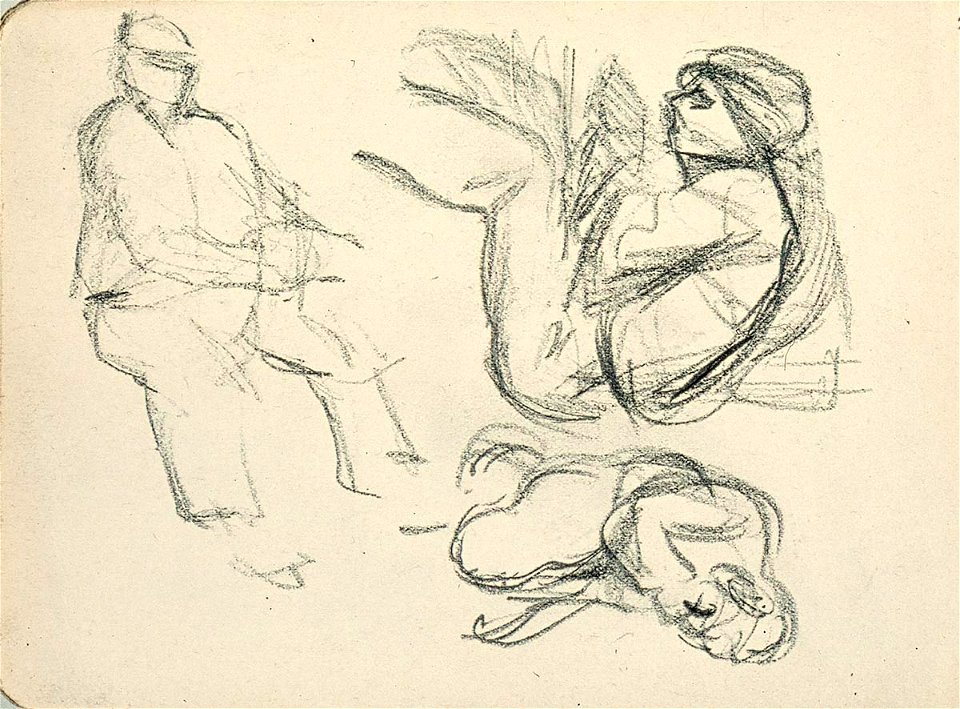 Sketchbook 16, Three Figure Studies by Theo van Doesburg Centraal Museum AB4122-E