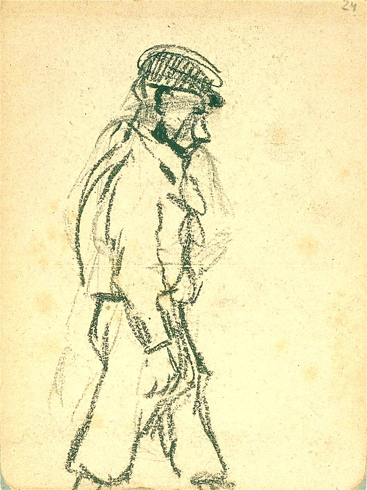 Sketchbook 27, A Man with a Cap Walking by Theo van Doesburg Centraal Museum AB4126-Y