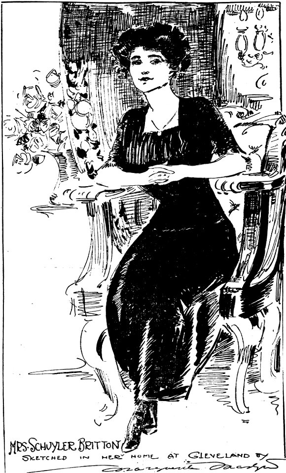 Sketch by Marguerite Martyn of Helene Hathaway Robison Britton in 1911