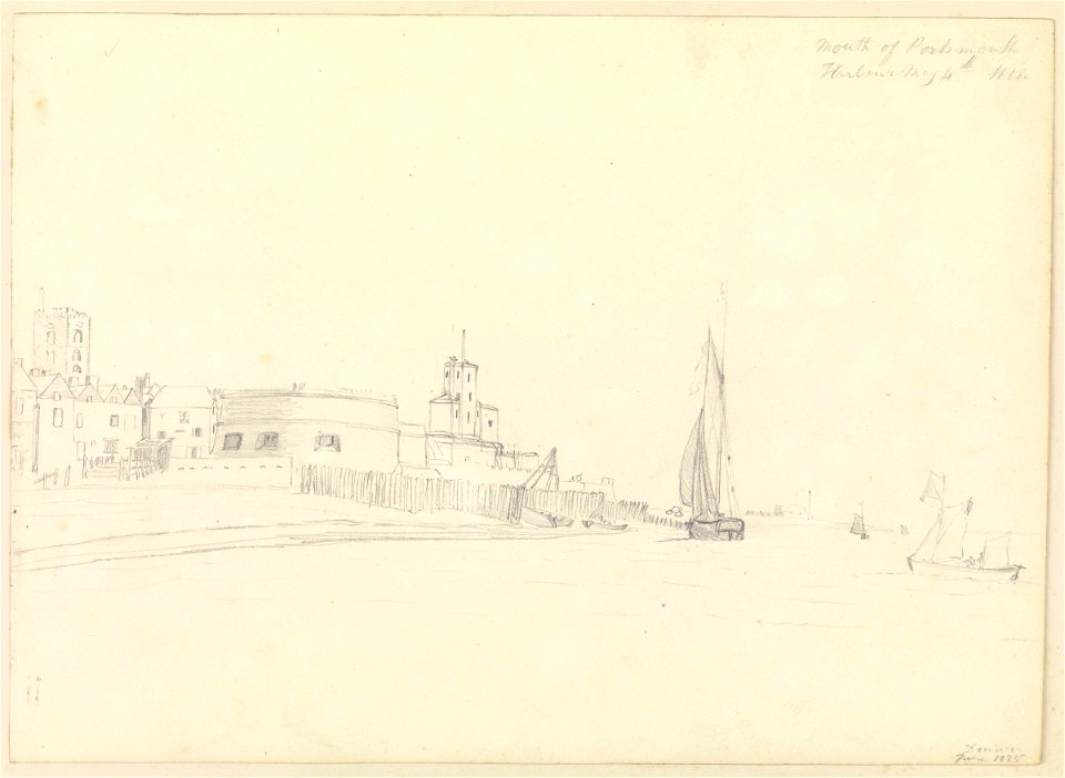 Sketch of the mouth of Portsmouth Harbour, May 4th 1818 RMG PZ0890
