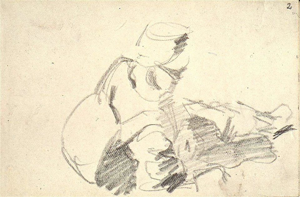 Sketchbook 38, Sitting Soldier with Knapsack by Theo van Doesburg Centraal Museum AB4113-C