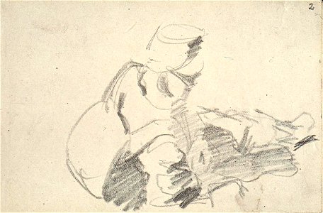 Sketchbook 38, Sitting Soldier with Knapsack by Theo van Doesburg Centraal Museum AB4113-C