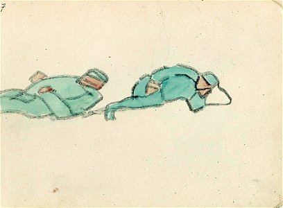 Sketchbook 5, Two Figures Lying Down by Theo van Doesburg Centraal Museum AB4141-G