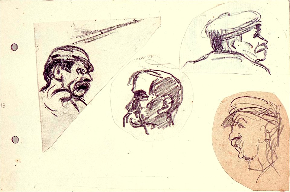 Sketchbook 40, Four Men by Theo van Doesburg Joods Historisch Museum MB00786