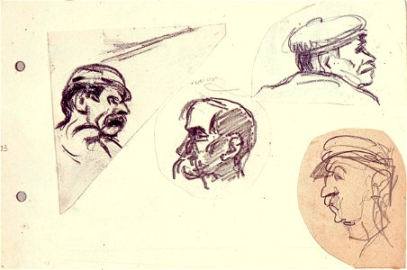 Sketchbook 40, Four Men by Theo van Doesburg Joods Historisch Museum MB00786
