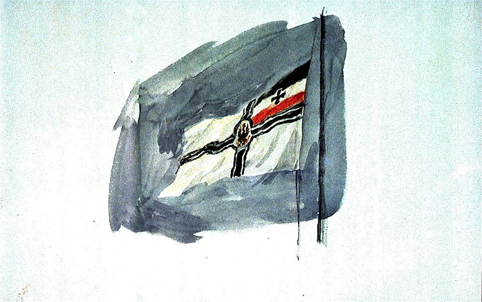 Sketch of the German naval ensign 1867-1903 ( or 1903-21) RMG PV0225