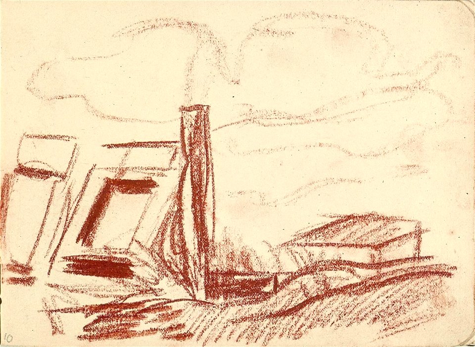 Sketchbook 14, Landscape with Structures by Theo van Doesburg Centraal Museum AB4123-M