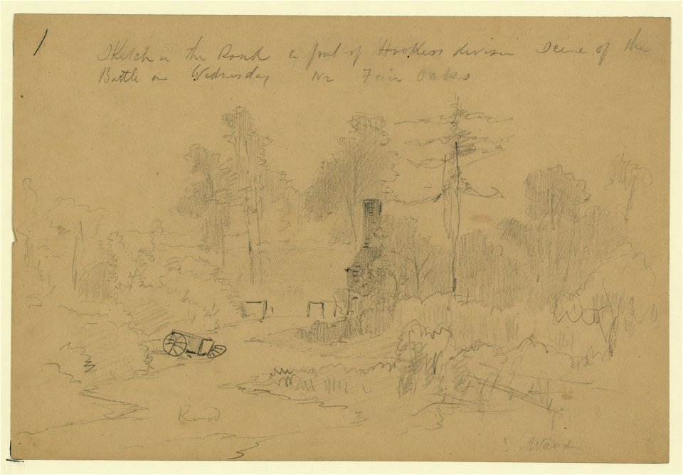 Sketch in the Road in front of Hookers division scene of the Battle on Wednesday nr Fair Oaks LCCN2004661251