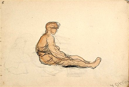 Sketchbook 32, A Man with a Cap Sitting by Theo van Doesburg Centraal Museum AB4136-F