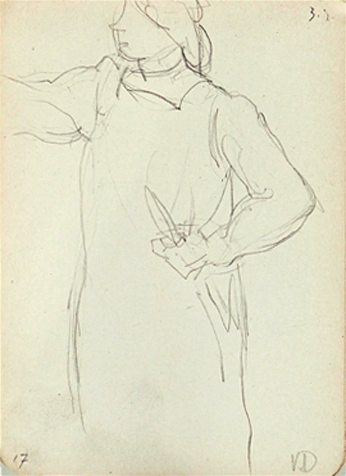 Sketchbook 6, A Woman Painting with Arm Akimbo by Theo van Doesburg Centraal Museum AB4130-S