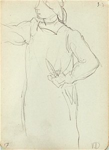 Sketchbook 6, A Woman Painting with Arm Akimbo by Theo van Doesburg Centraal Museum AB4130-S
