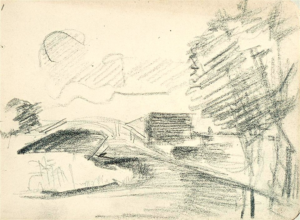 Sketchbook 16, Landscape with a Small Bridge by Theo van Doesburg Centraal Museum AB4122-A