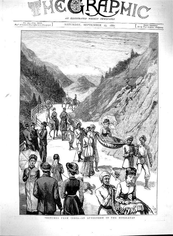 Sketches from India--an afternoon in the Himalayas, from The Graphic, 1880