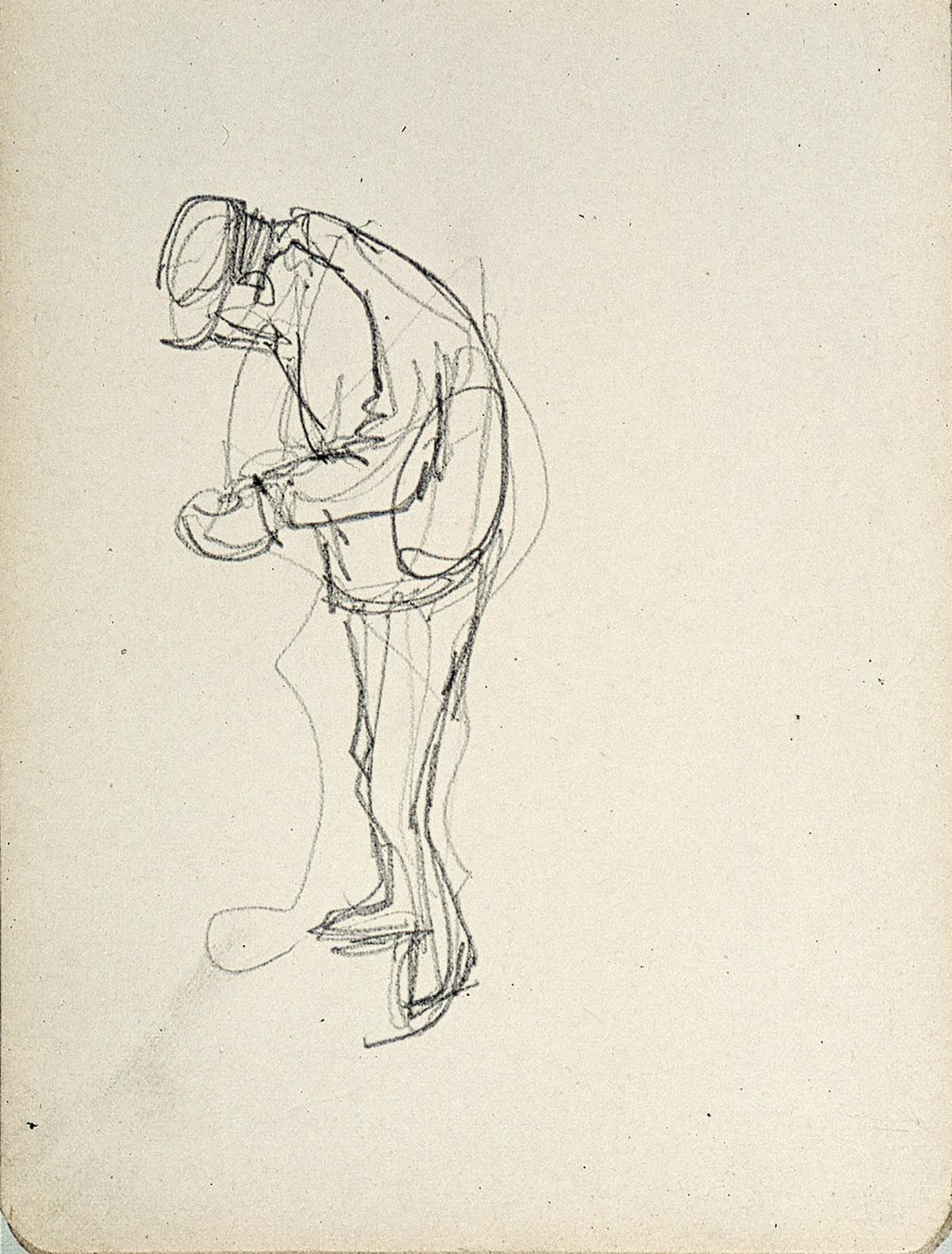 Sketchbook 18, A Man Bending Over by Theo van Doesburg Centraal Museum  AB4138-AD - Traditional visual art under Public domain license