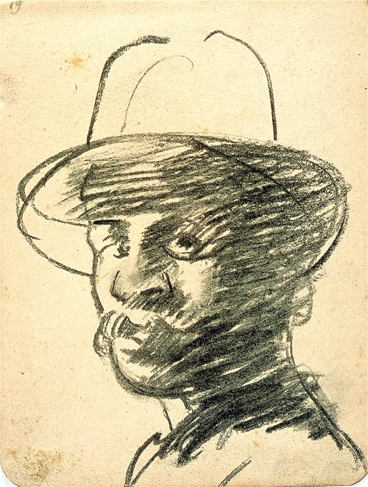 Sketchbook 26, Self-Portrait with a Hat by Theo van Doesburg Centraal Museum AB4118-T