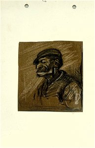 Sketchbook 40, Caricature Male Head by Theo van Doesburg Joods Historisch Museum MB00769