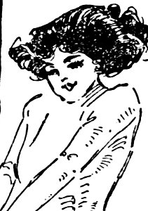 Sketch by Marguerite Martyn of American writer Fannie Hurst when Hurst was in college, 1909