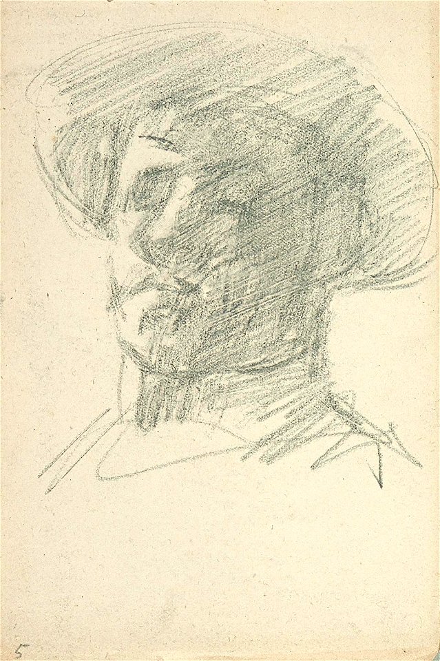 Sketchbook 28, Portrait of a Man with a Hat by Theo van Doesburg Centraal Museum AB4121-E
