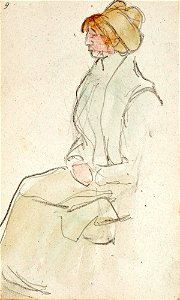 Sketchbook 30, A Woman with a Hat Sitting by Theo van Doesburg Centraal Museum AB4137-I