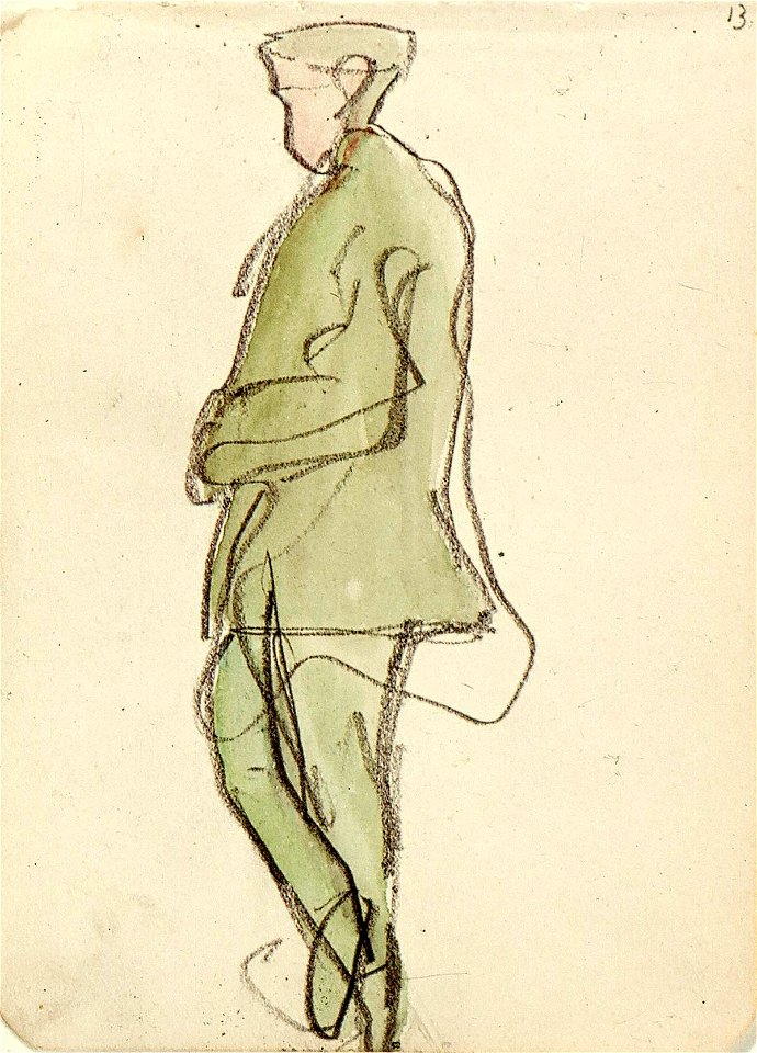 Sketchbook 5, A Man Standing Seen from the Side by Theo van Doesburg Centraal Museum AB4141-M
