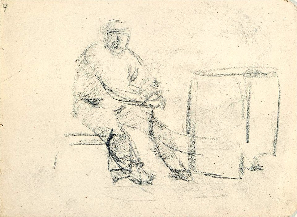 Sketchbook 16, Man Sitting by a Stove by Theo van Doesburg Centraal Museum AB4122-D