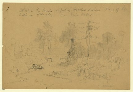 Sketch in the Road in front of Hookers division scene of the Battle on Wednesday nr Fair Oaks LCCN2004661251
