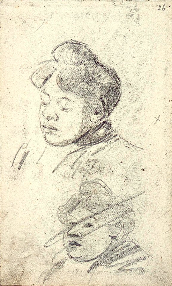 Sketchbook 31, Two Portraits of a Woman by Theo van Doesburg Centraal Museum AB4115-AB