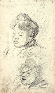 Sketchbook 31, Two Portraits of a Woman by Theo van Doesburg Centraal Museum AB4115-AB