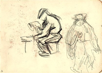 Sketchbook 14, A Male Figure Sitting and Walking by Theo van Doesburg Centraal Museum AB4123-I