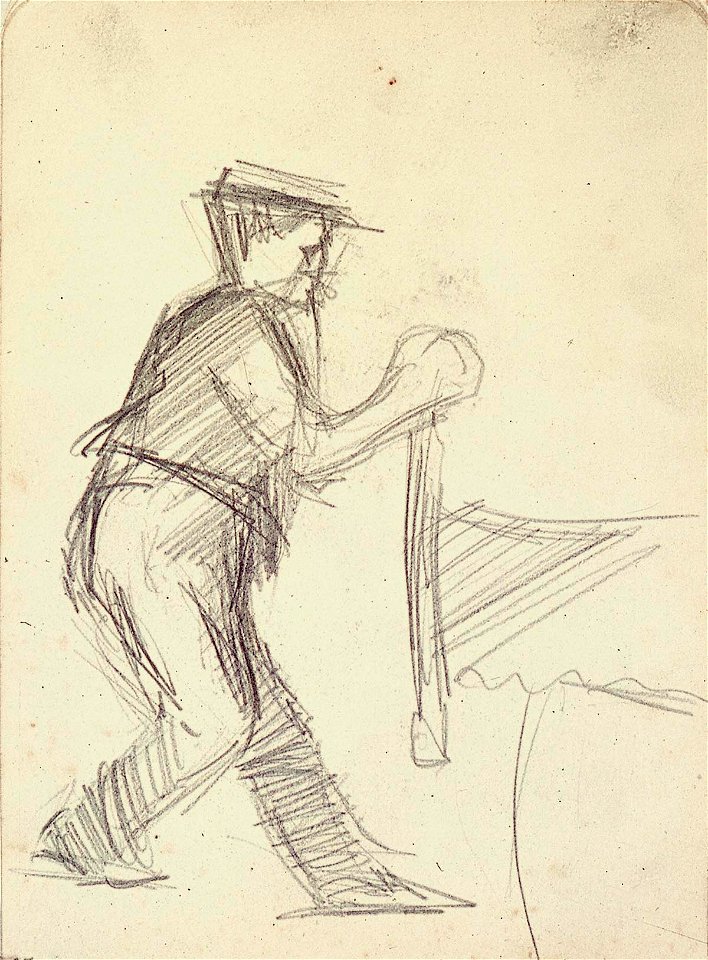 Sketchbook 24, Worker with Pull Saw by Theo van Doesburg Centraal Museum AB4128-Y