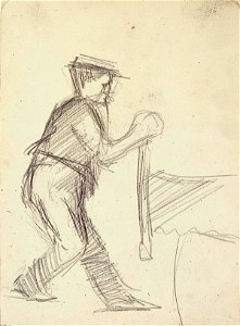 Sketchbook 24, Worker with Pull Saw by Theo van Doesburg Centraal Museum AB4128-Y