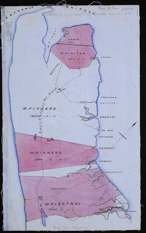Sketch of lower arm of Kaipara Harbour MapColl-832.11gbbd