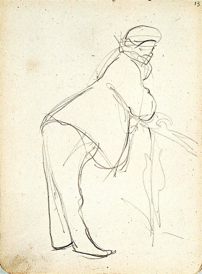 Sketchbook 18, A Man Leaning on a Fence by Theo van Doesburg Centraal Museum AB4138-O