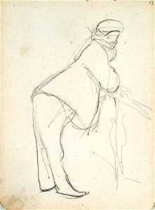 Sketchbook 18, A Man Leaning on a Fence by Theo van Doesburg Centraal Museum AB4138-O