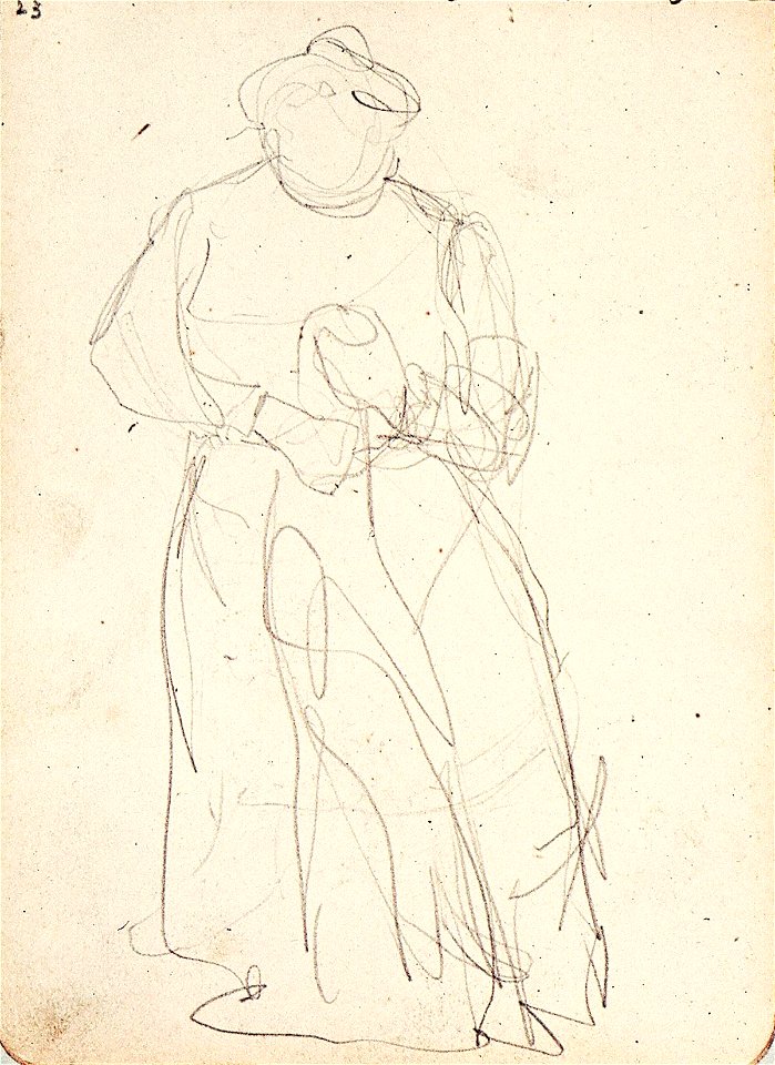 Sketchbook 18, A Woman with a Bun Doing Handiwork by Theo van Doesburg Centraal Museum AB4138-Y