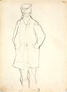 Sketchbook 18, A Man His Hands in His Pockets by Theo van Doesburg Centraal Museum AB4138-L. Free illustration for personal and commercial use.