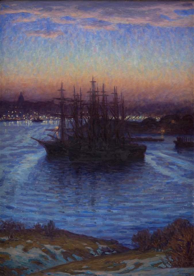Skibe for anker. Vinter