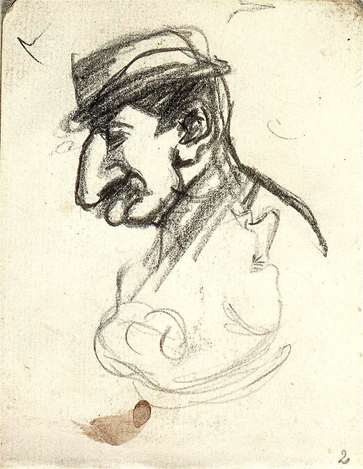 Sketchbook 36, Caricature Male Head by Theo van Doesburg Centraal Museum AB4127-B