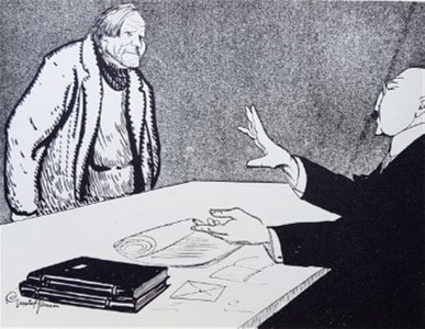 Skinnarlafsen söker jobb x Gustaf Janson 1915