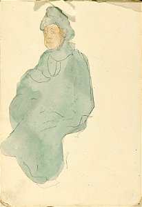 Sketchbook 1, Woman with Hat Sitting by Theo van Doesburg Centraal Museum AB4134-P