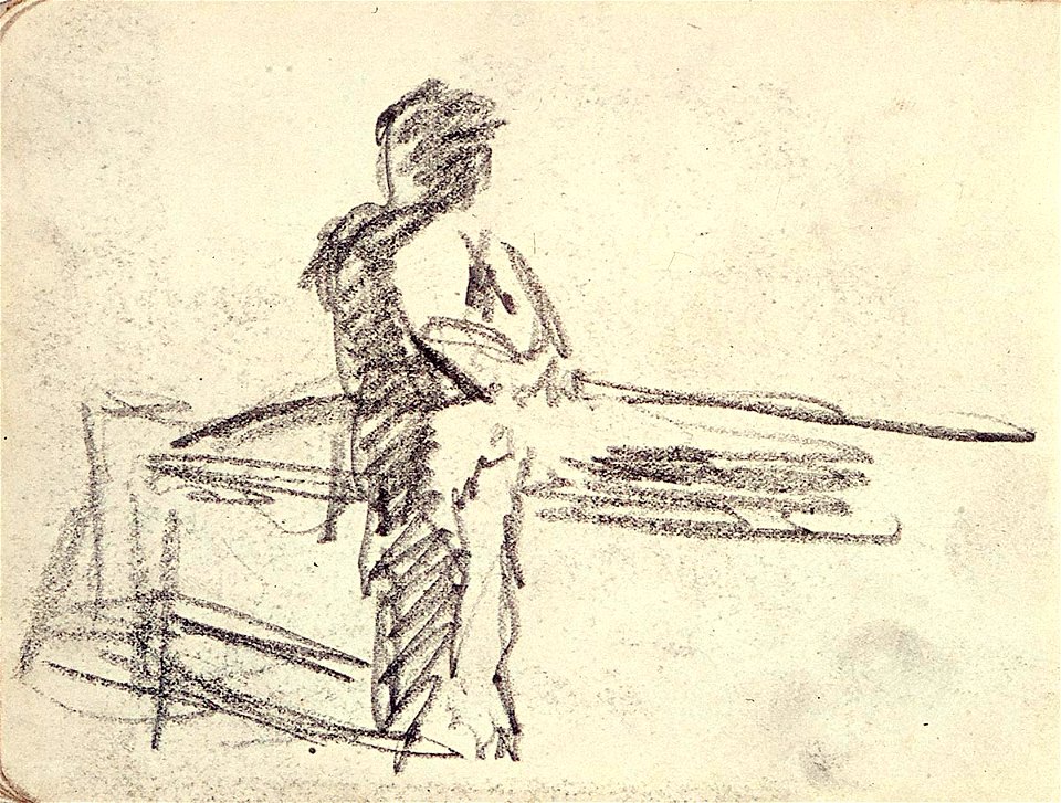 Sketchbook 24, Figure Standing by a Fence by Theo van Doesburg Centraal Museum AB4128-AB