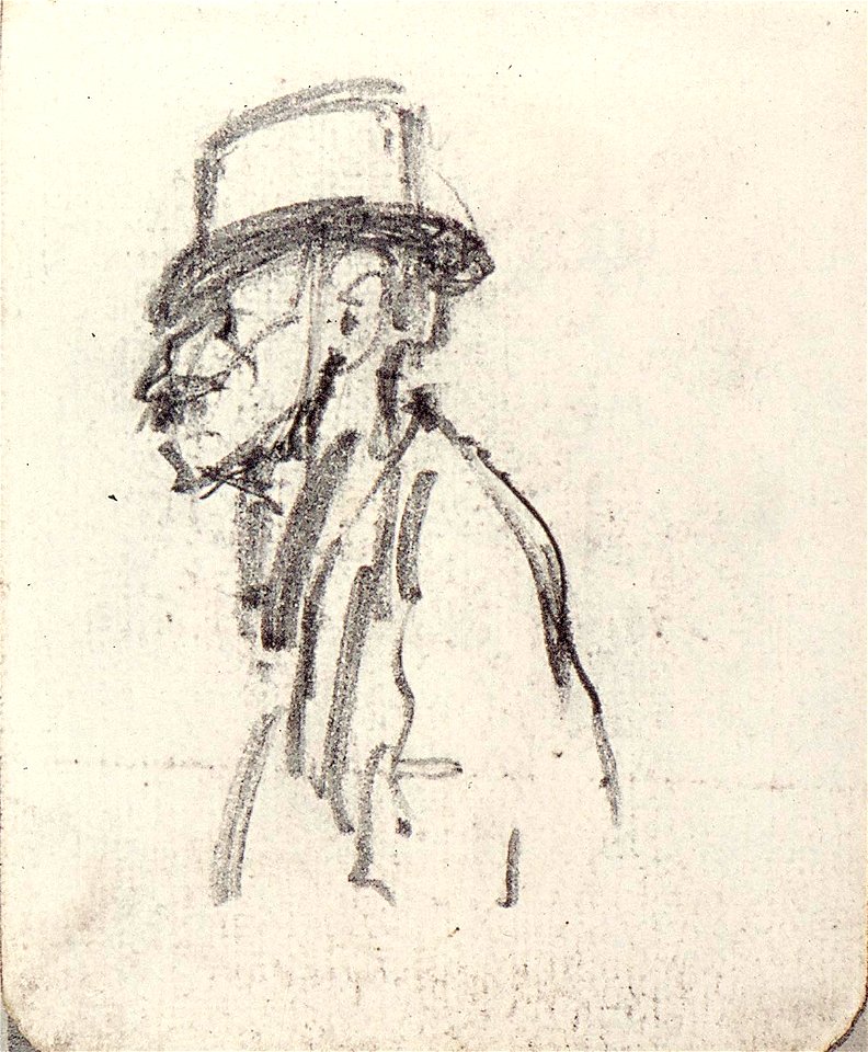 Sketchbook 36, Caricature Male Head with Hat by Theo van Doesburg Centraal Museum AB4127-I