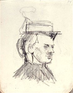 Sketchbook 36, Portrait of a Woman with a Hat by Theo van Doesburg Centraal Museum AB4127-N