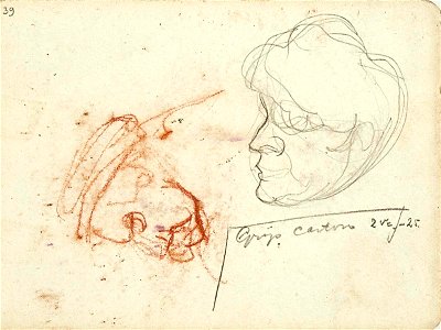 Sketchbook 18, Portrait Sketches of a Woman and an Old Man by Theo van Doesburg Centraal Museum AB4138-AR