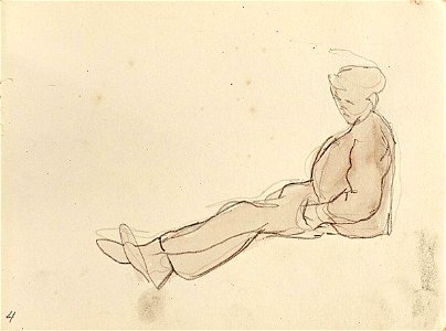 Sketchbook 8, A Man Sitting by Theo van Doesburg Centraal Museum AB4133-D