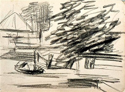 Sketchbook 39, Landscape with Boat, Tree and Farmhouse by Theo van Doesburg Centraal Museum AB4135-B